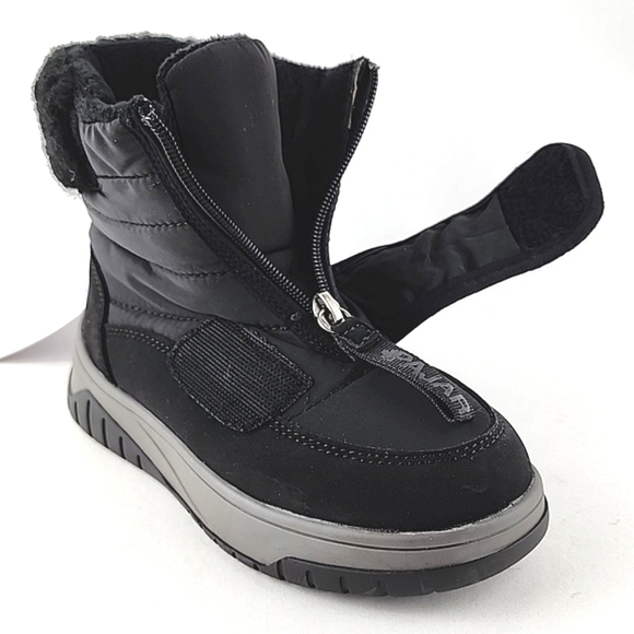 PAJAR Youth Black Winter Waterproof Boots Velcro Insulated Rated -30c Size US 1 - Picture 8 of 16